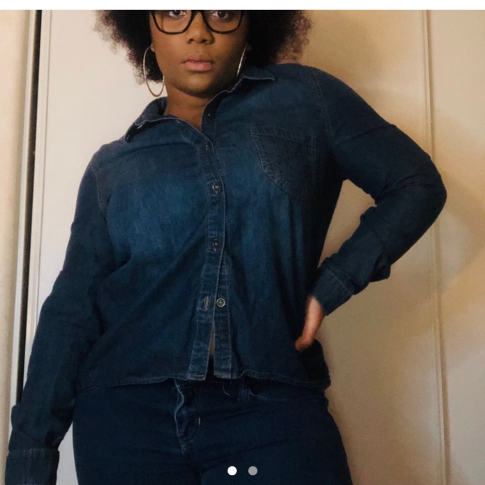 Jean Flannel top